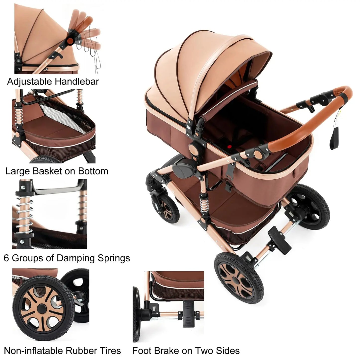 SteAnny Baby Travel System Stroller With Isofix Base