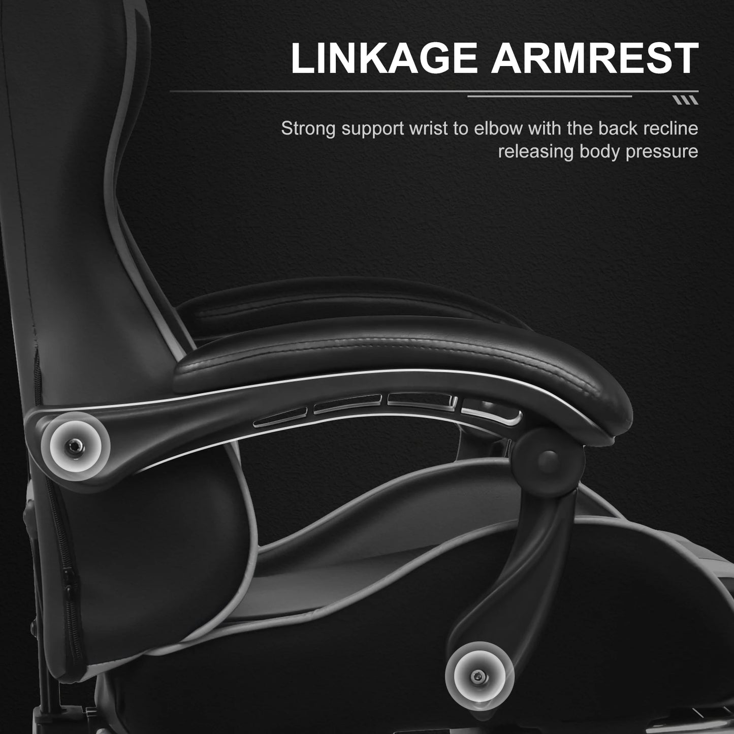 GTPLAYER Gaming Chair With Footrest, Lumbar Support, Swivel Seat, Headrest