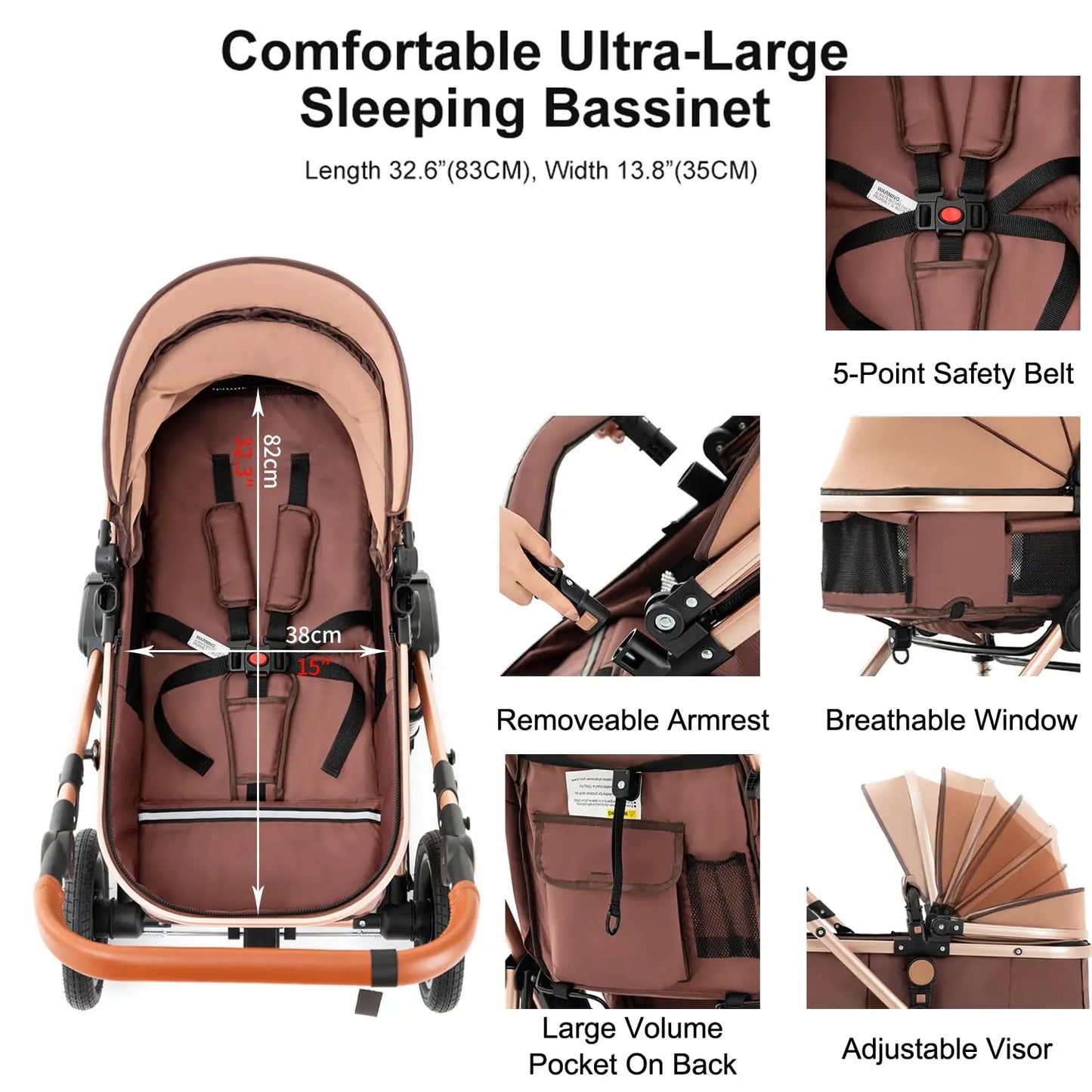 SteAnny Baby Travel System Stroller With Isofix Base