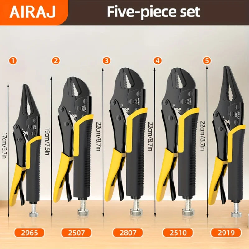 AIRAJ Locking Pliers Set Quick Release Curved Jaw Versatile Tool