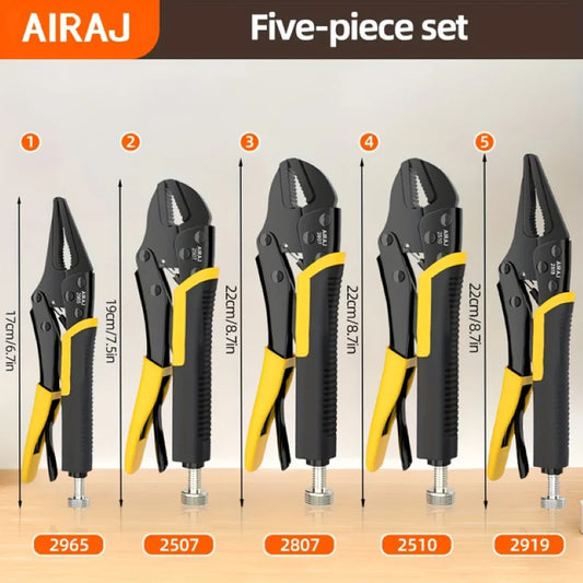 AIRAJ Locking Pliers Set Quick Release Curved Jaw Versatile Tool