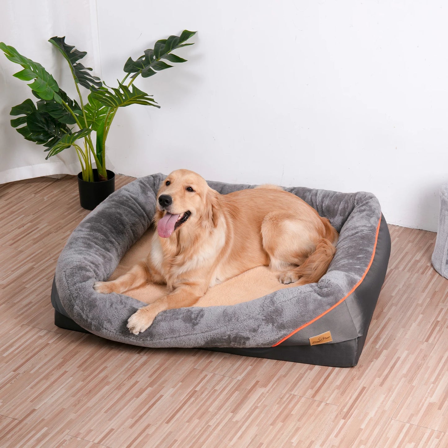 BINGOPAW Waterproof Orthopedic Memory Foam Dog Bed With Bolstered Sides