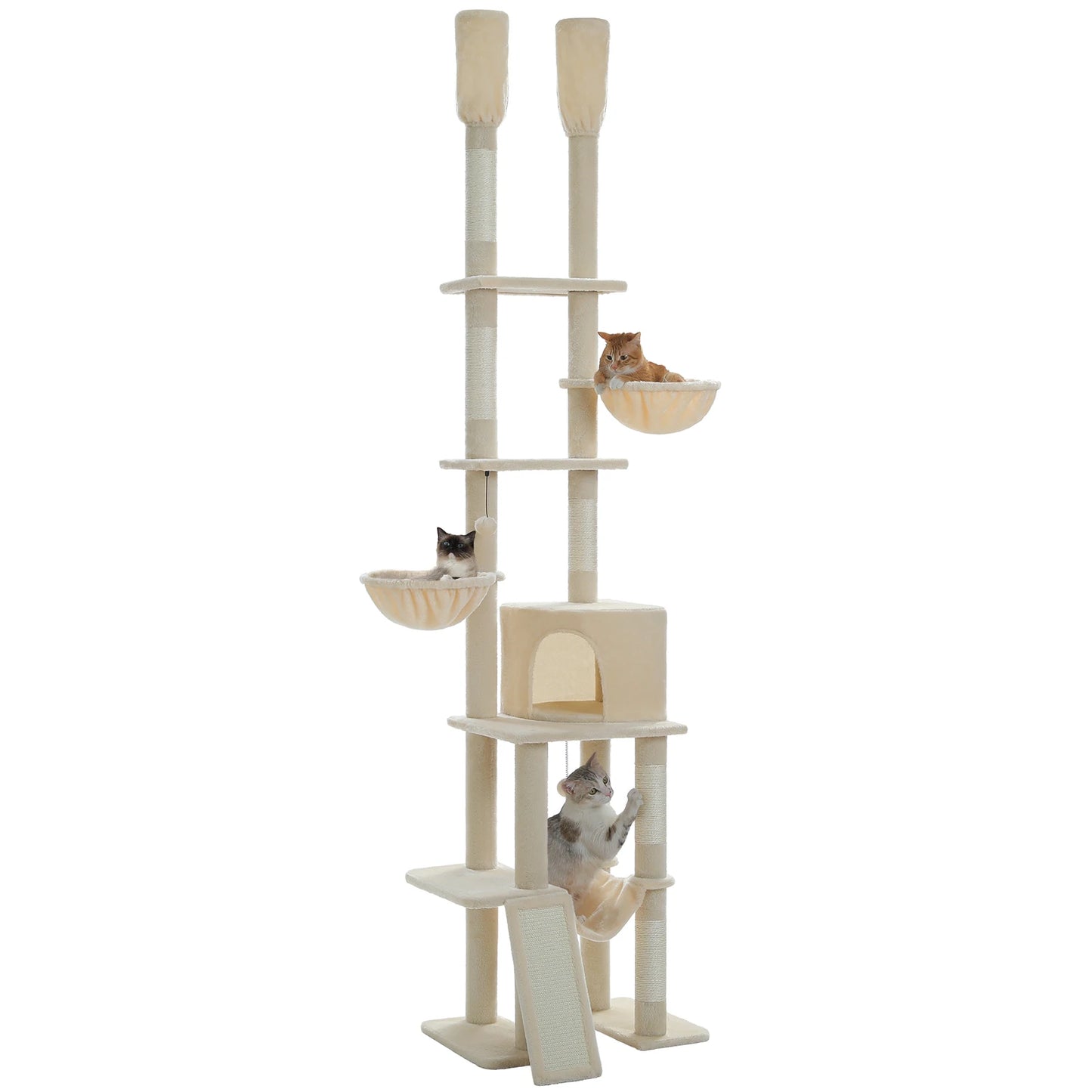 PAWZ Road Cactus Cat Tree Floor To Ceiling Tiers Hammocks