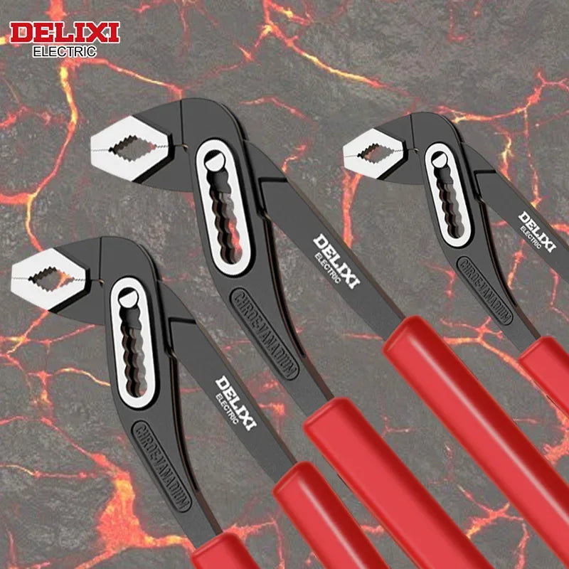 Delixi Electric 3 Piece Multifunctional Water Pump Pliers Universal
