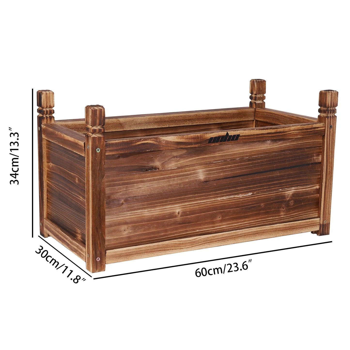 Wooden Raised Flower Bed Planter Box For Indoor Outdoor Gardening