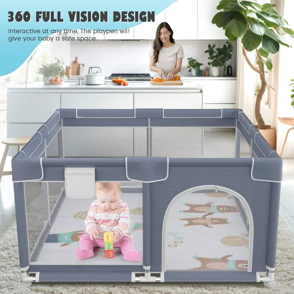 Baby Playpen 360 Degree Safety Fence Portable Play Area