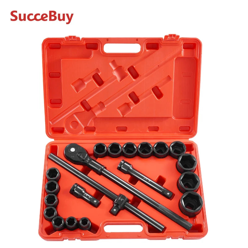 SucceBuy Impact Socket Set SAE CrV Alloy Steel Storage Case
