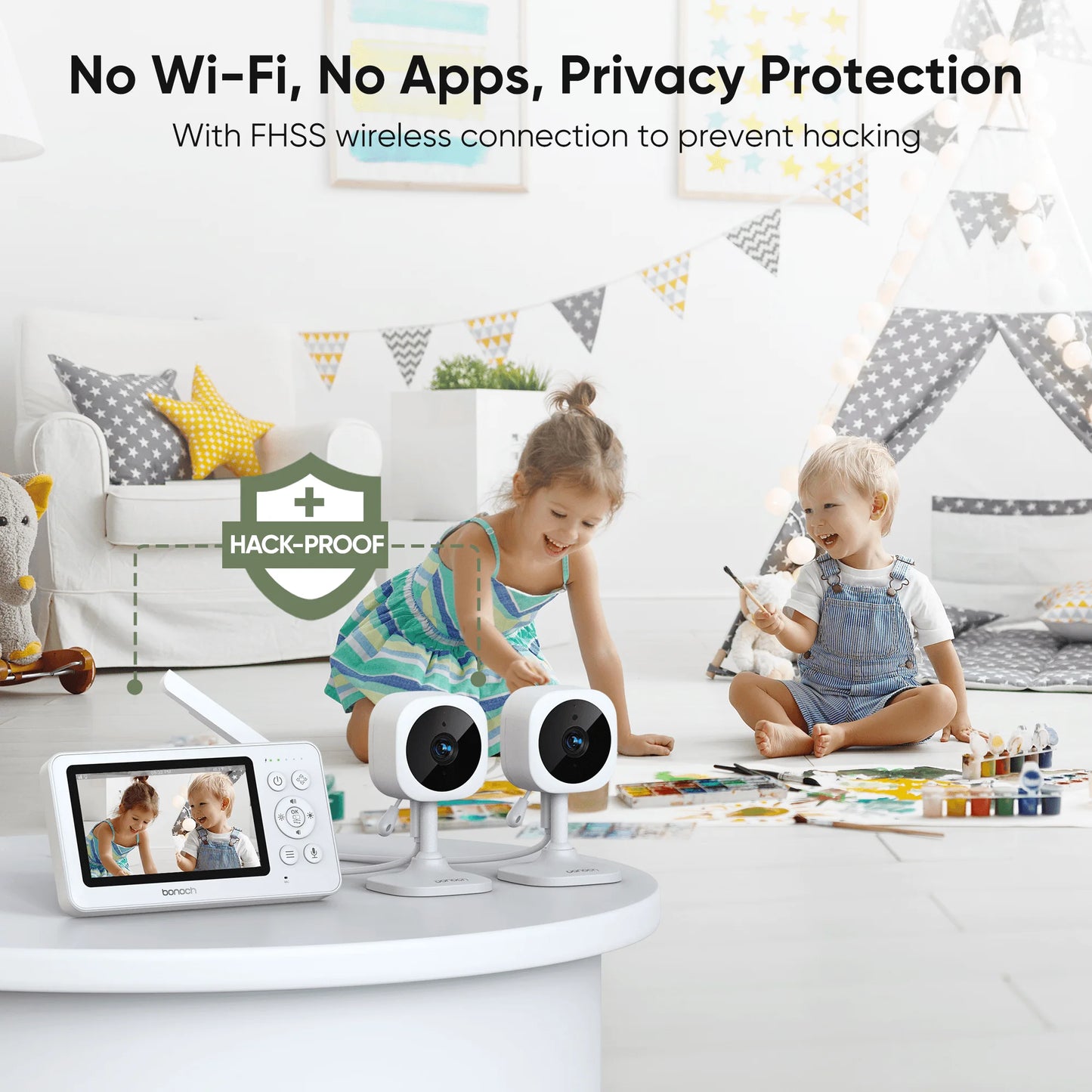 Bonoch Dual 720p Baby Monitor With VOX Audio Night Vision