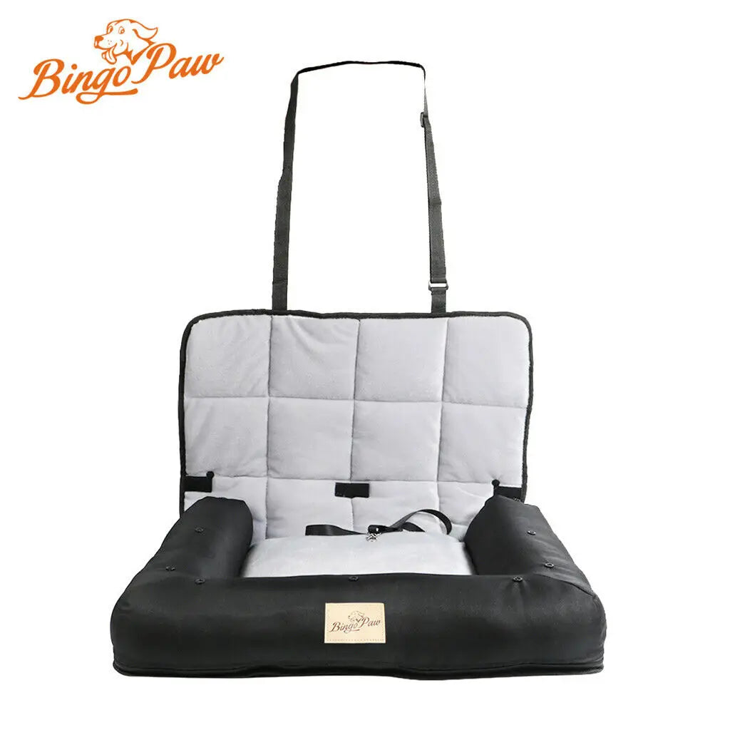 BINGOPAW Dog Car Seat Bed Waterproof Carrier With Removable Pad