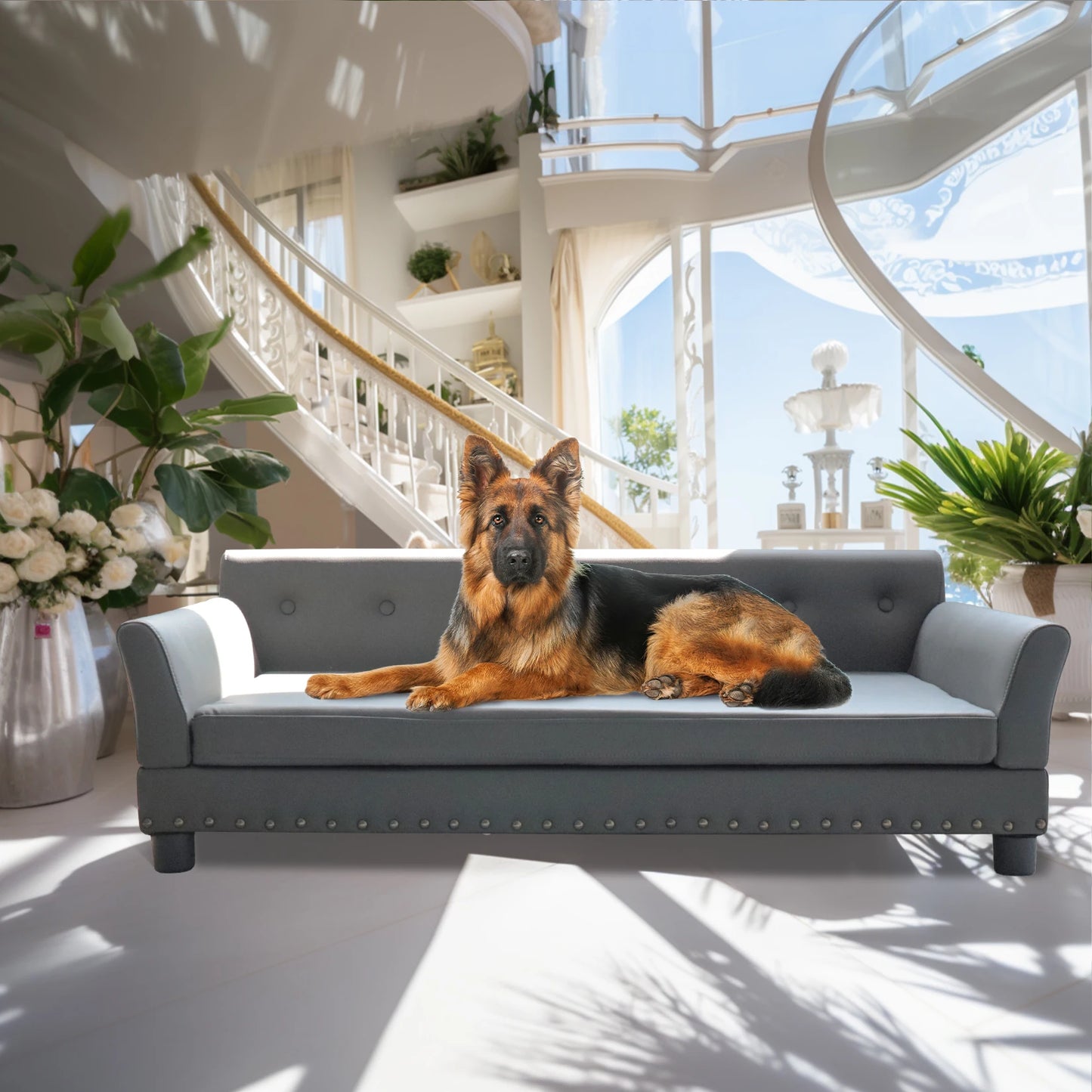 Bingopaw Elevated Rectangle Dog Bed Durable Modern Sofa
