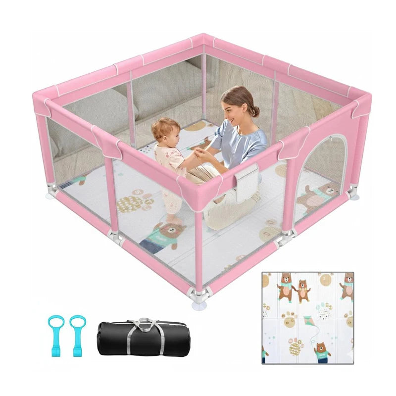Baby Playpen 360 Degree Safety Fence Portable Play Area