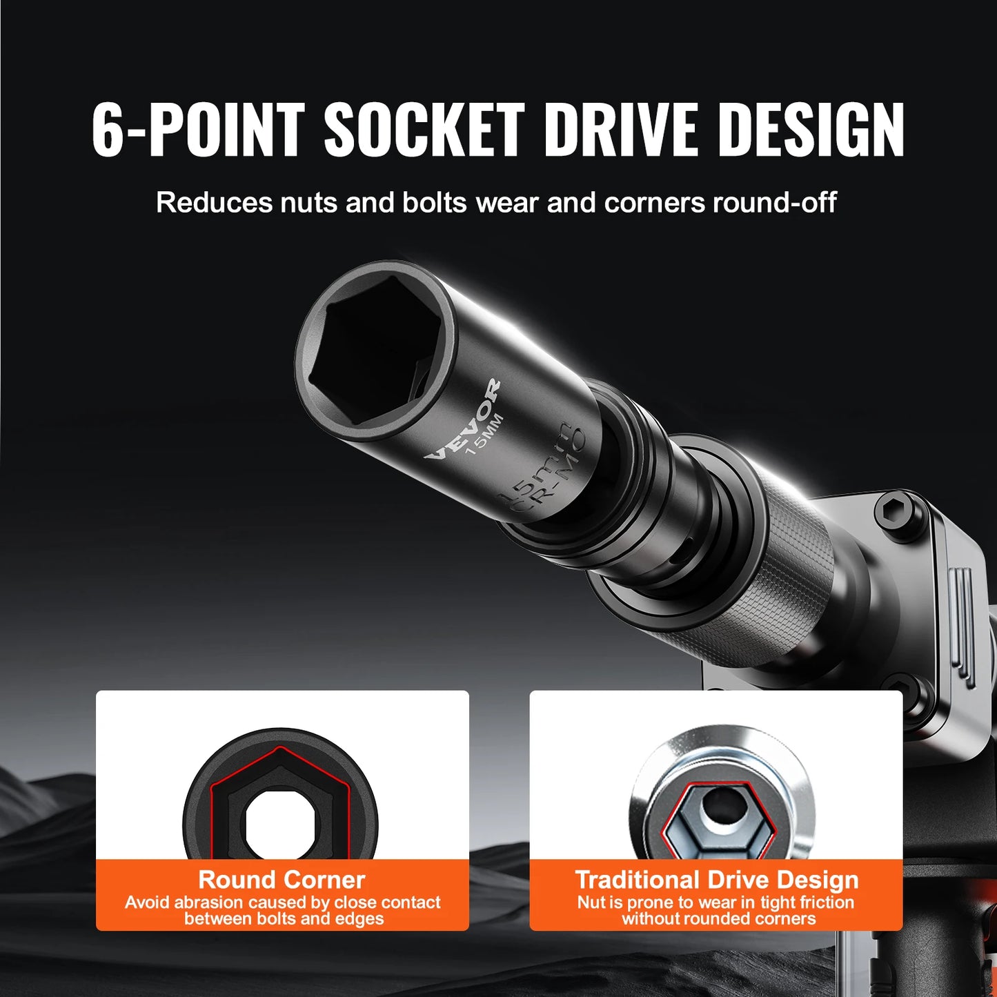 SucceBuy 360 Degree Swivel Impact Socket Set 14 Piece