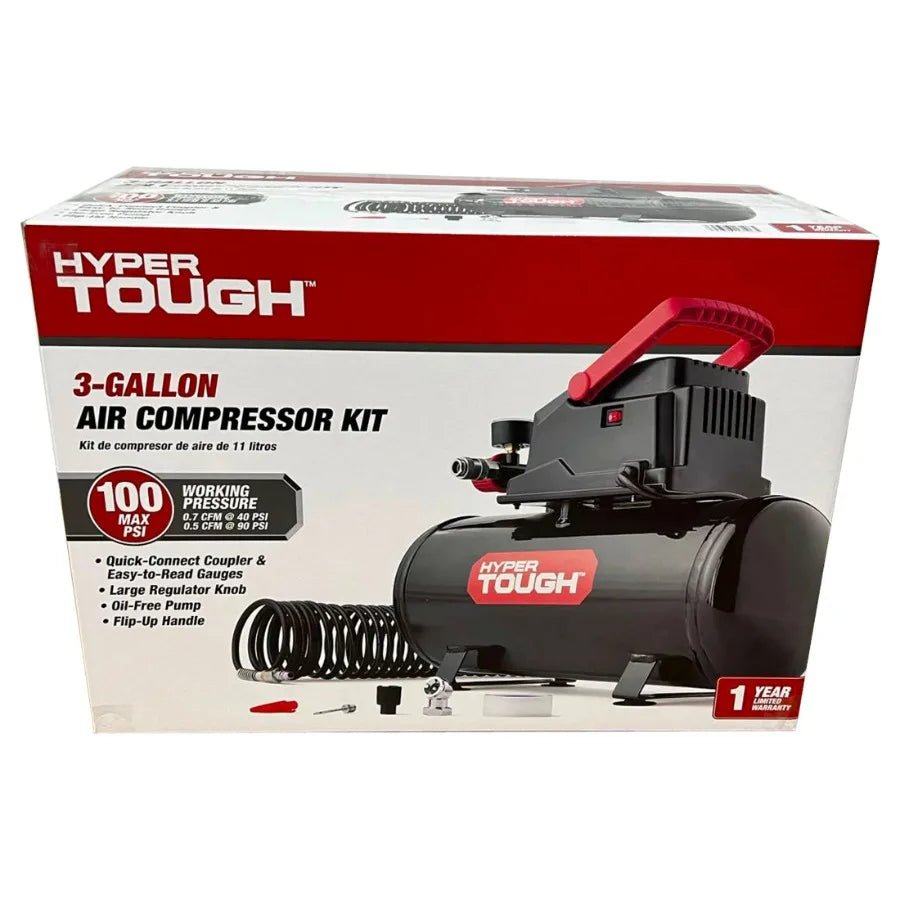 Oil Free Portable Air Compressor 100 PSI 3 Gal Powered