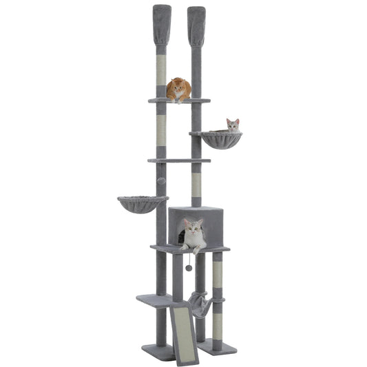 PAWZ Road Cactus Cat Tree Floor To Ceiling Tiers Hammocks