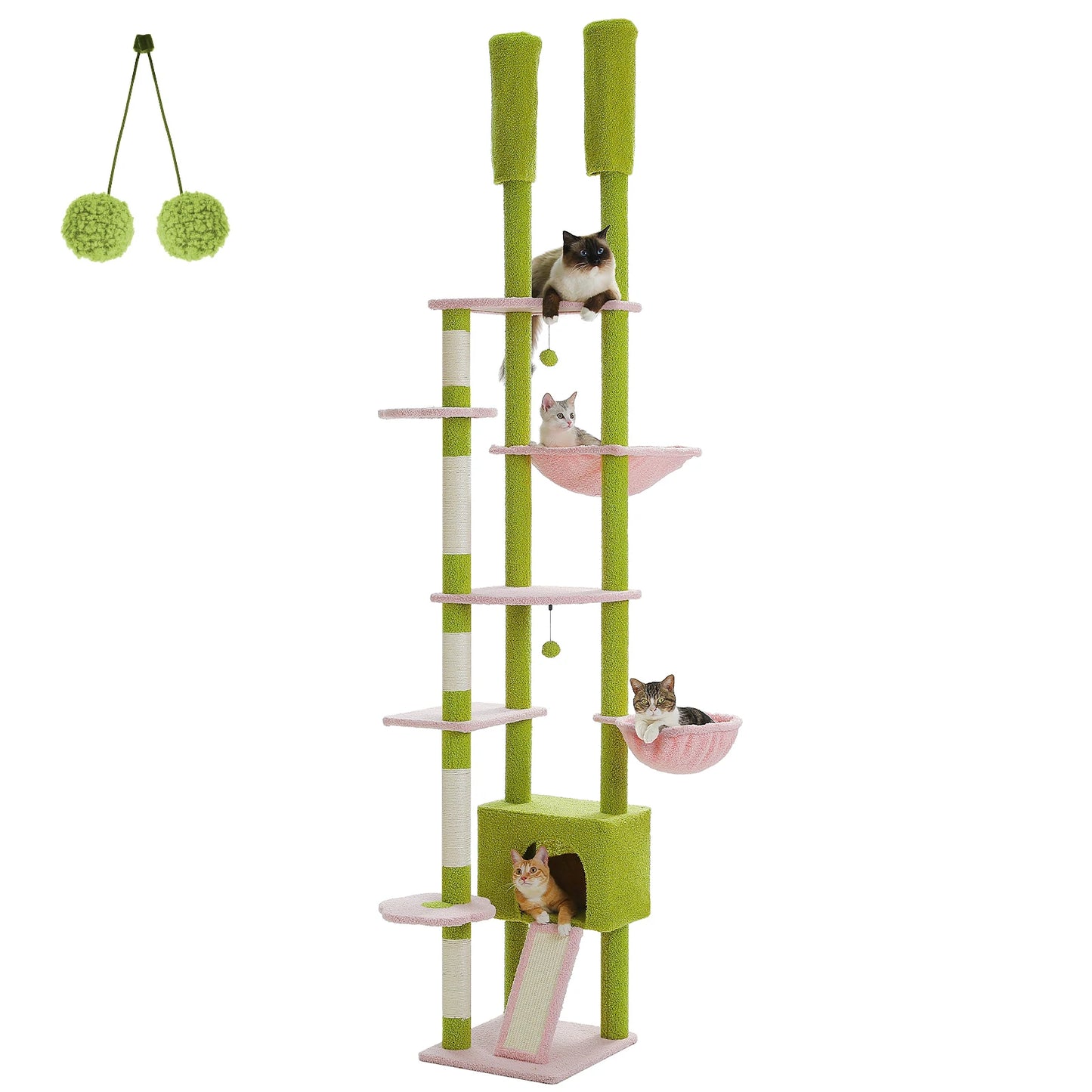 PETEPELA Cactus Cat Tree Floor to Ceiling Cat Tower