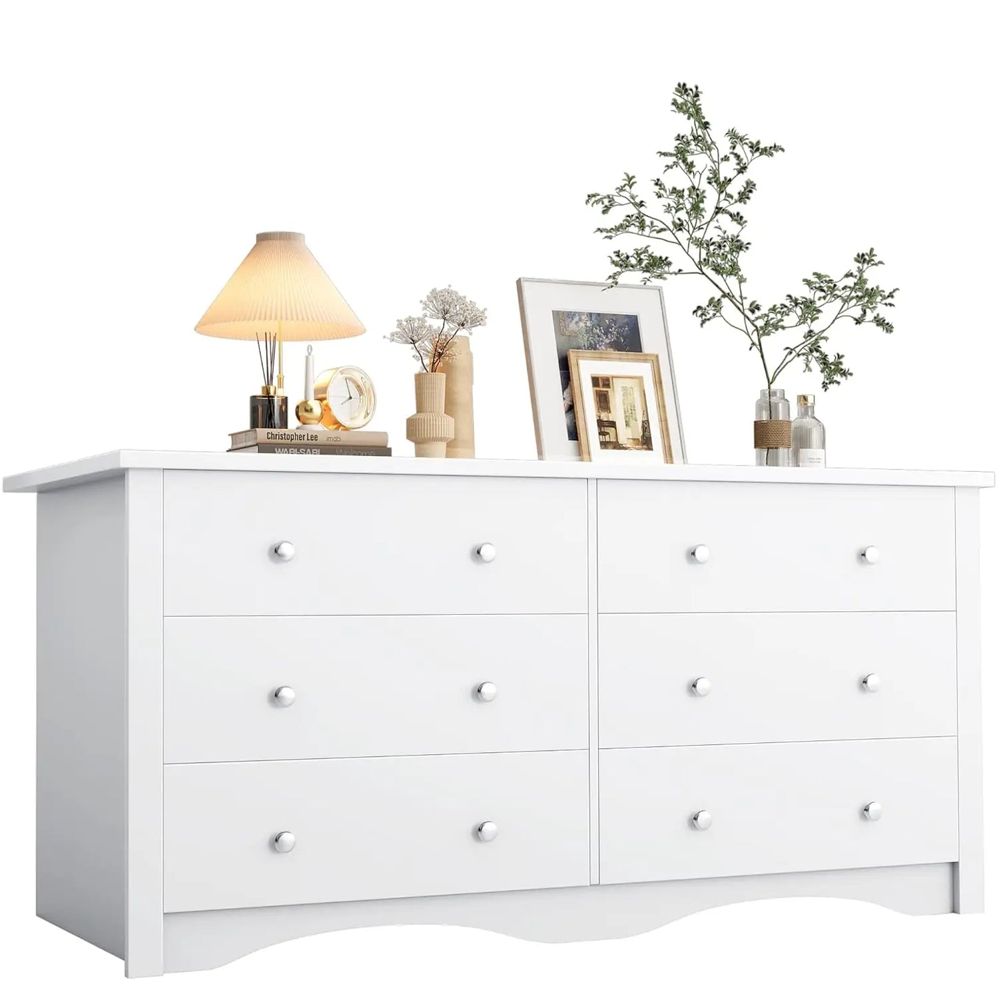 Black Dresser for Bedroom,6 Drawer Dressers, Storage Chest of Drawers for Hallway,Living Room, Entryway, Customized
