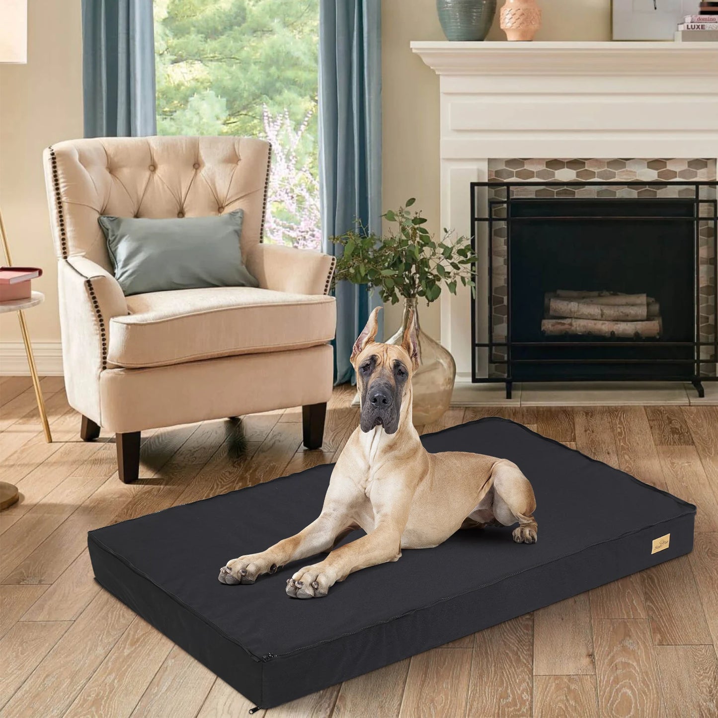 Dog Crate Bed Orthopedic Memory Foam With Waterproof Cover