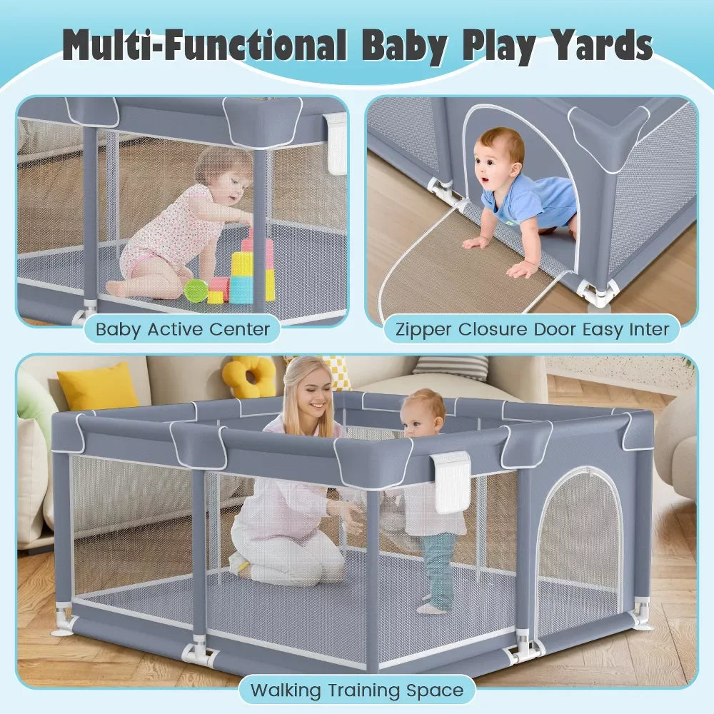 Baby Playpen 360 Degree Safety Fence Portable Play Area