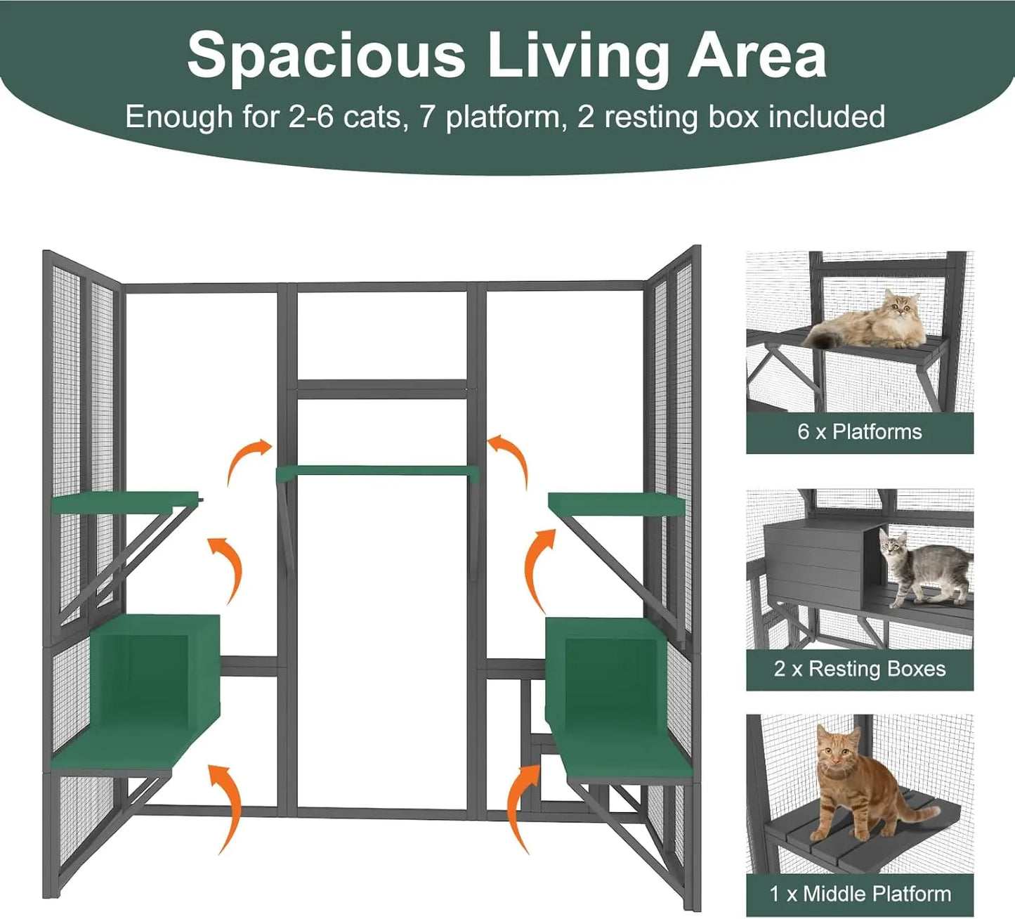 Walk In Outdoor Cat Enclosure For Multiple Indoor Outdoor Cats