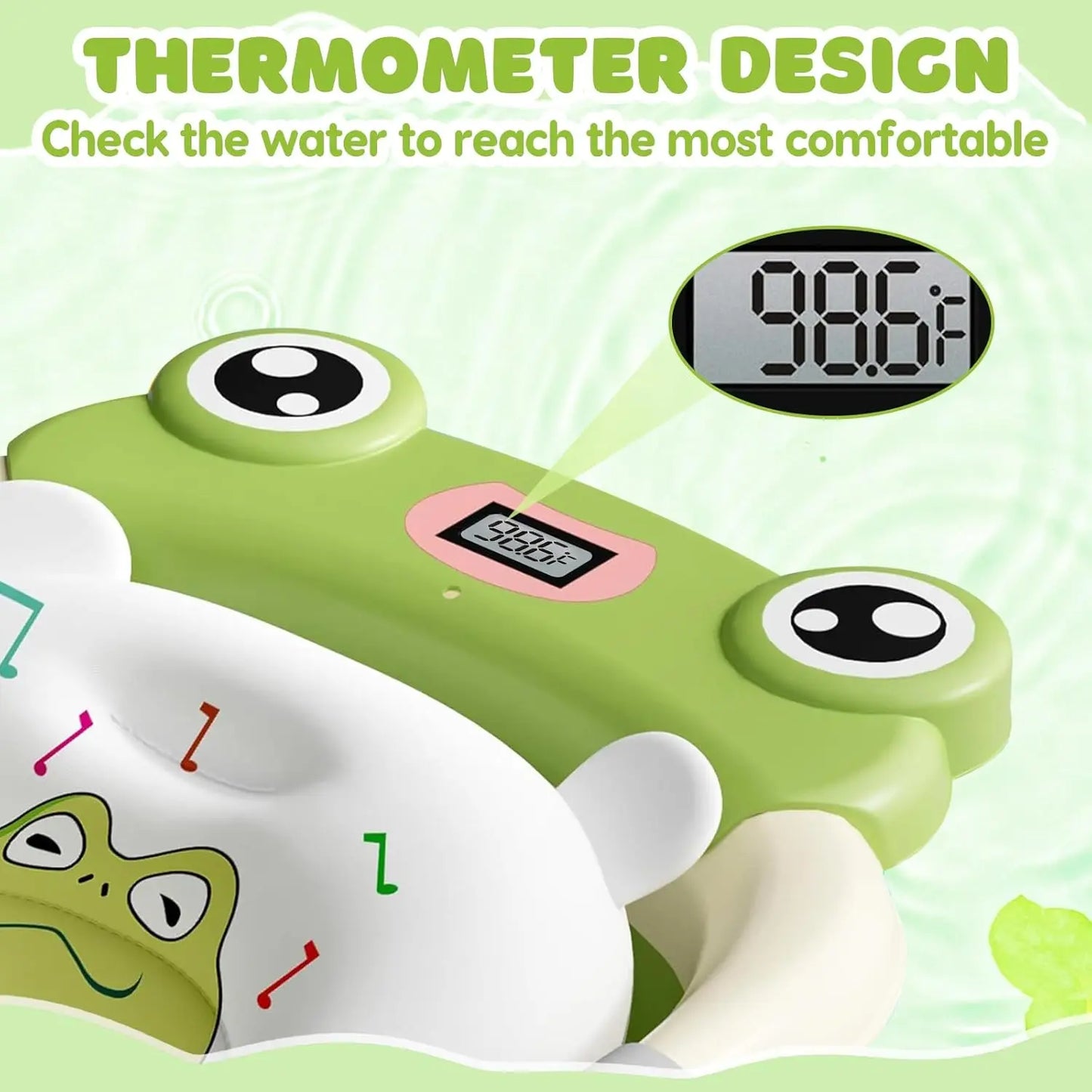 Foldable Baby Bath Tub With Cushion Thermometer For Newborns