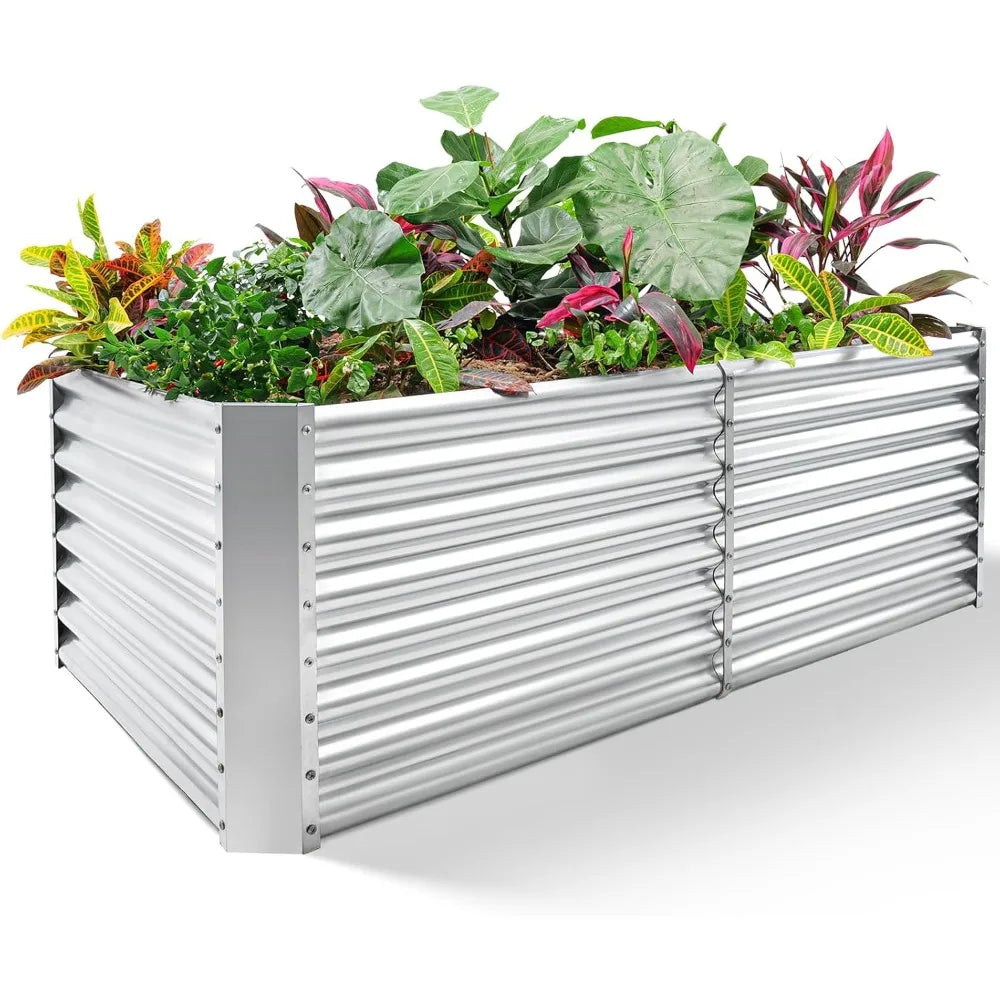 Galvanized Raised Garden Bed Kit Planter Boxes Outdoor Vegetables