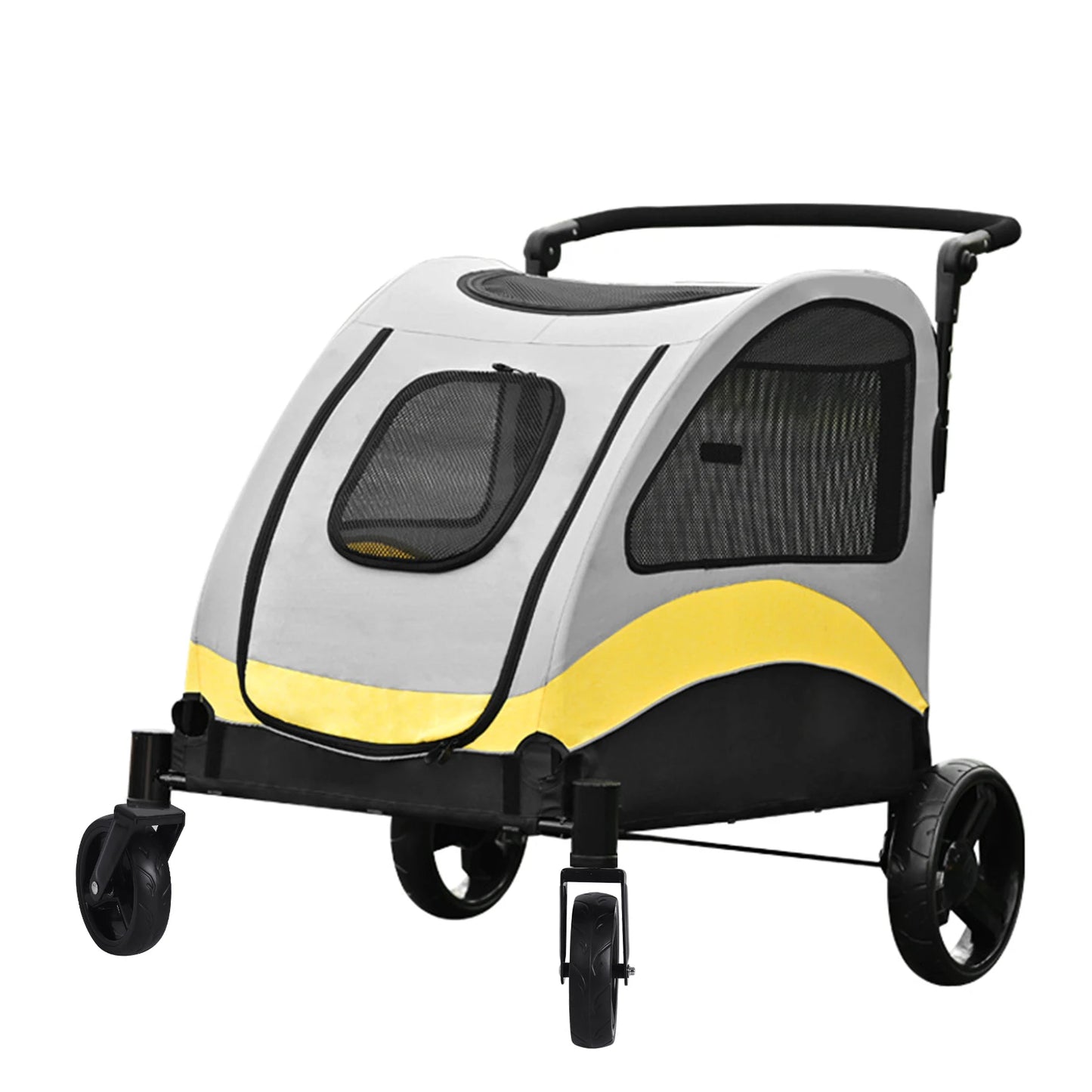 Portable Four Wheel Dog Stroller Foldable Carrier For Large Dogs