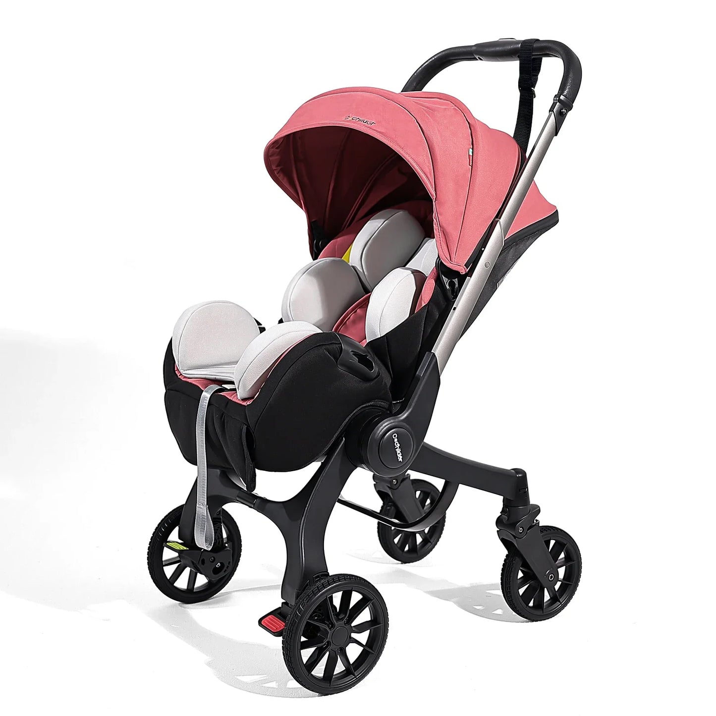 Camping cart, Foldable baby stroller, adjustable backrest, can be pushed in two directions, Suitable for traveling in autumn
