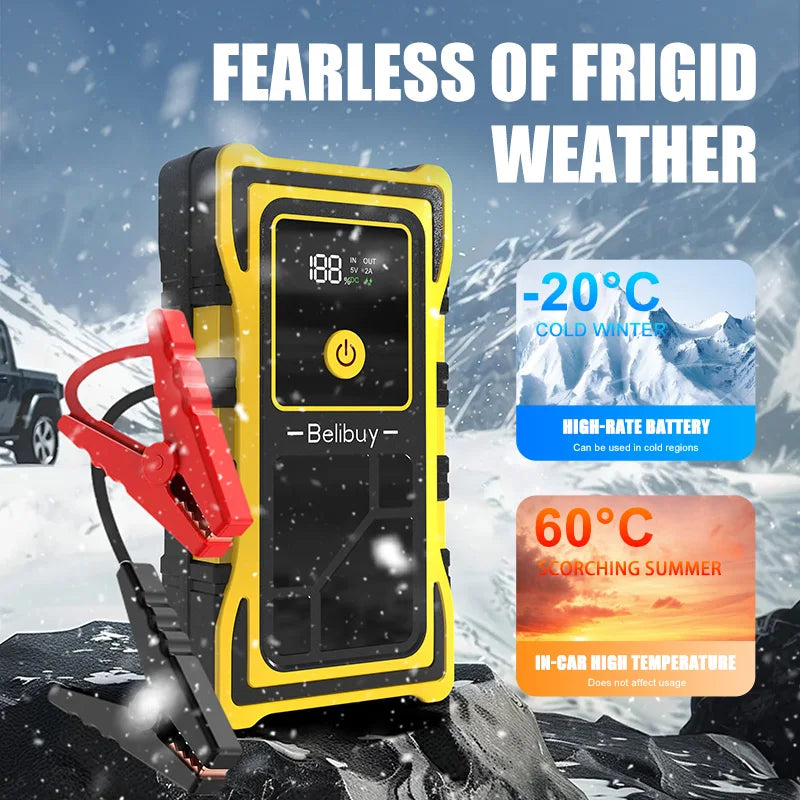 Portable Jump Starter 7000A Peak Current With Smart Clamp Emergency Power