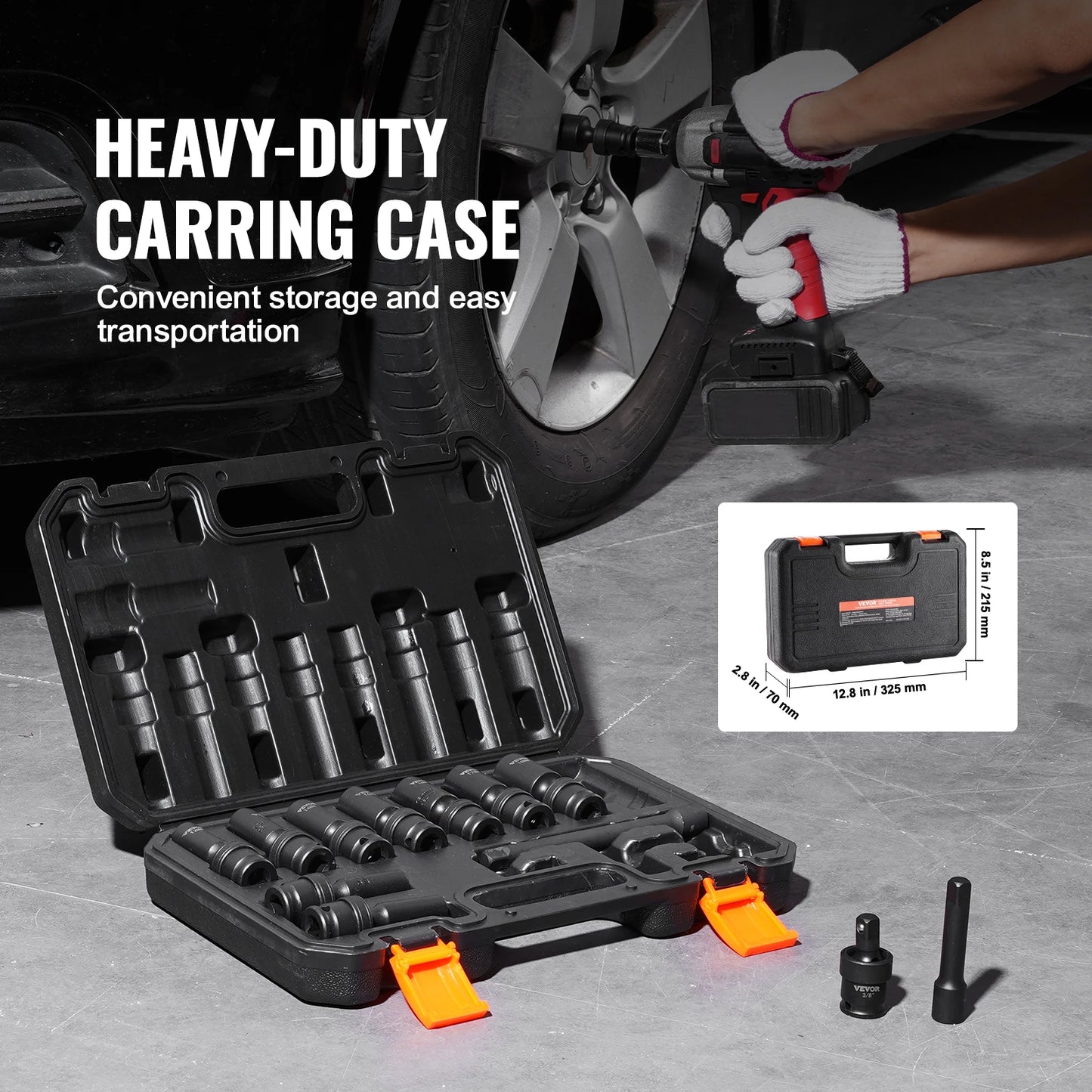 SucceBuy 360 Degree Swivel Impact Socket Set 14 Piece