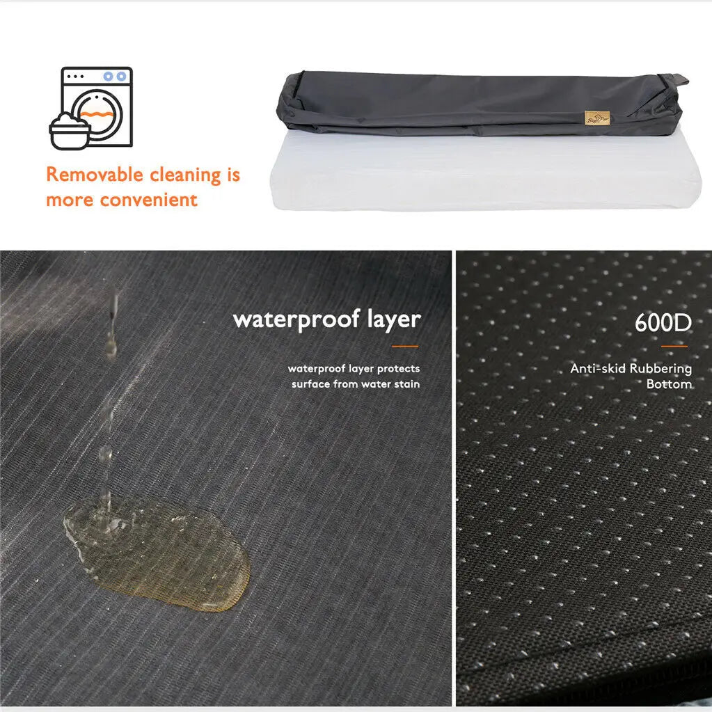 Dog Crate Bed Orthopedic Memory Foam With Waterproof Cover