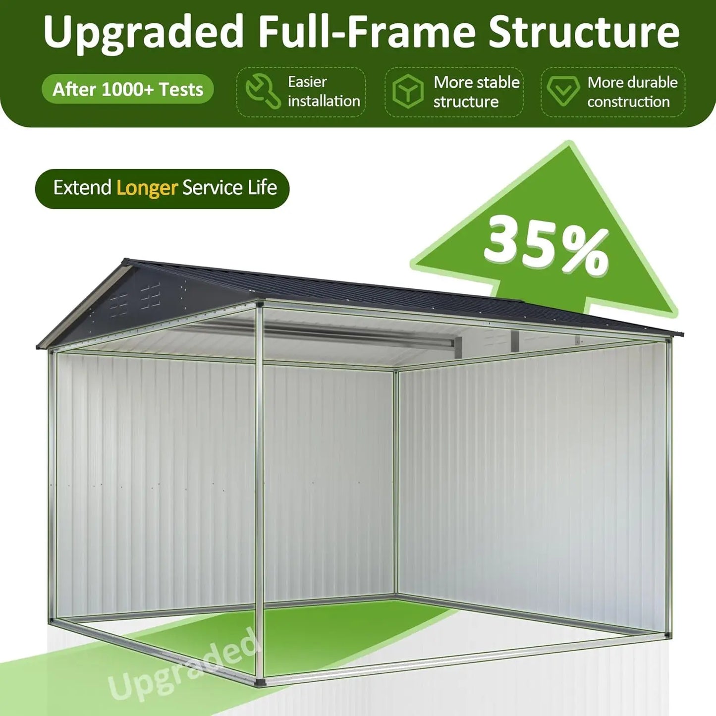 Outdoor Storage Shed Large Metal Tool Sheds With Lockable Doors