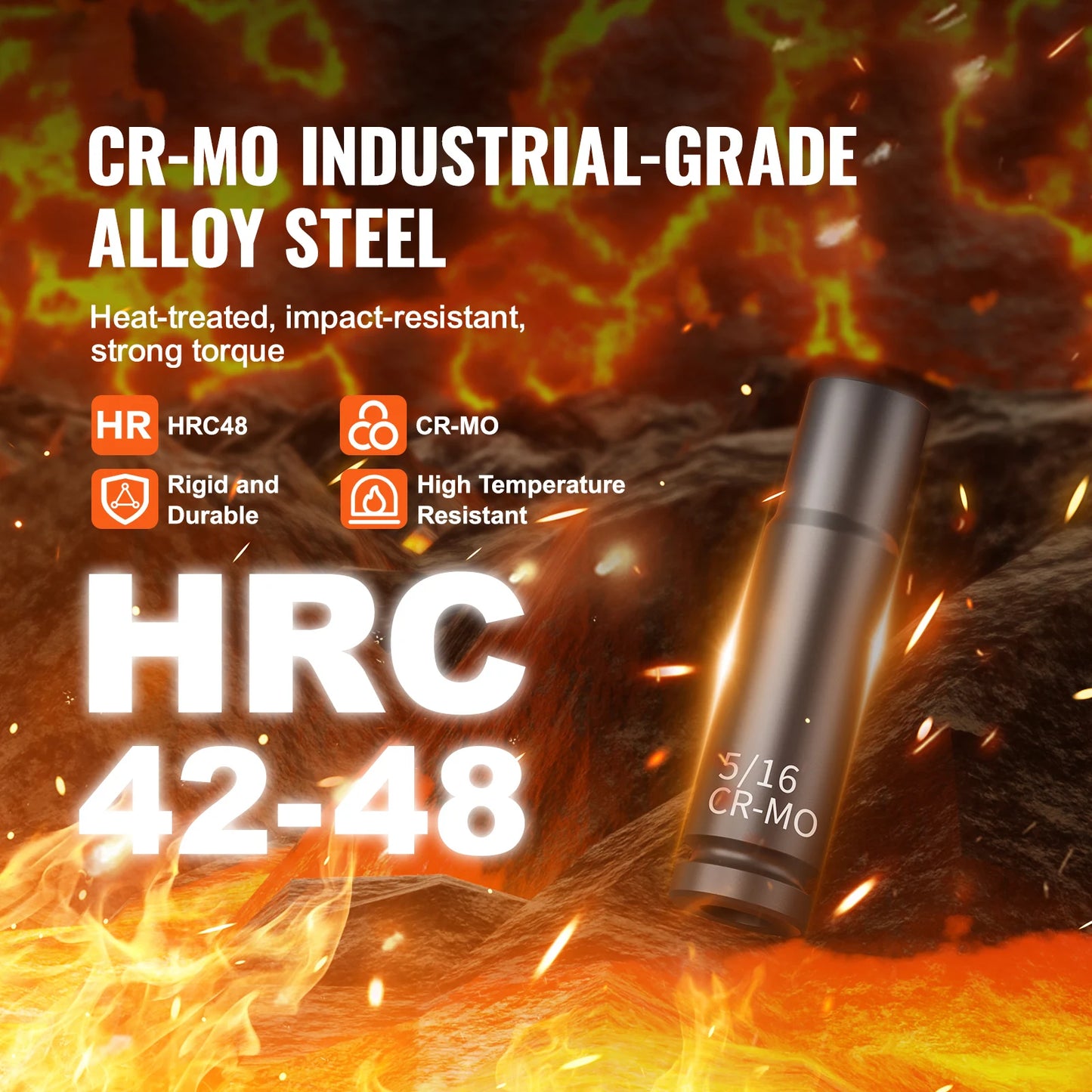 SucceBuy Drive Impact Socket Set 48-Piece Cr-Mo Alloy Steel