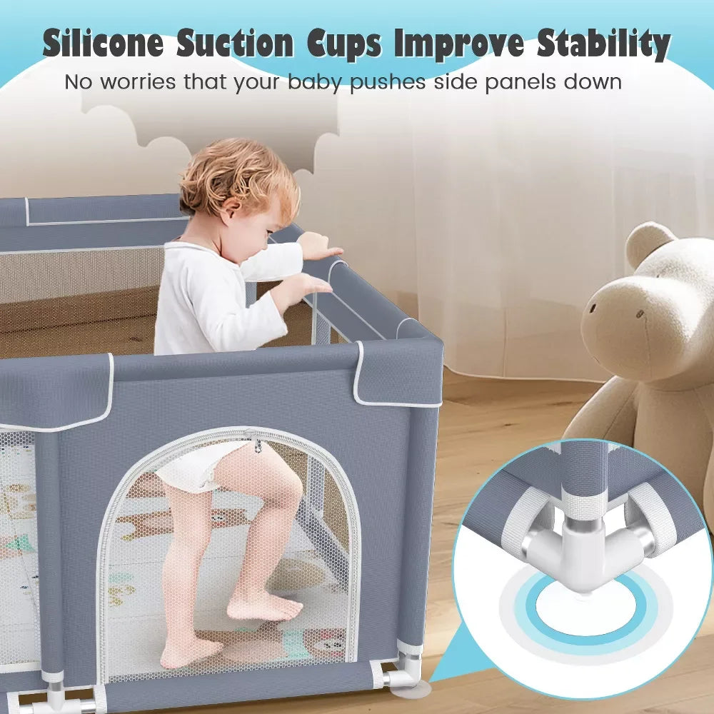 Baby Playpen 360 Degree Safety Fence Portable Play Area