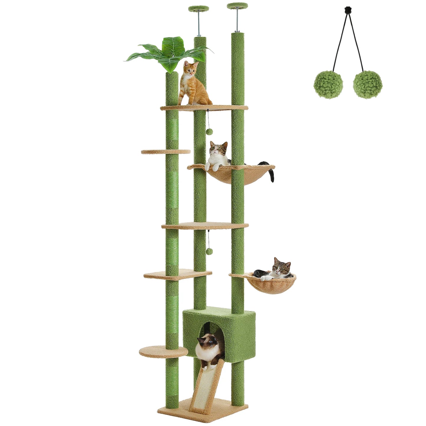 PETEPELA Cactus Cat Tree Floor to Ceiling Cat Tower