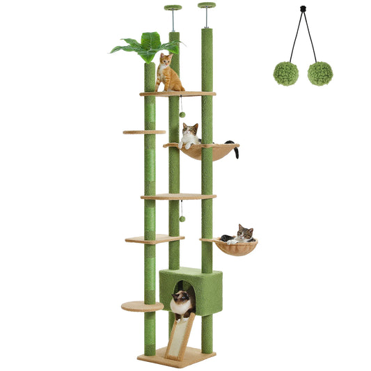 PETEPELA Cactus Cat Tree Floor to Ceiling Cat Tower