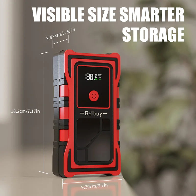 Portable Jump Starter 7000A Peak Current With Smart Clamp Emergency Power