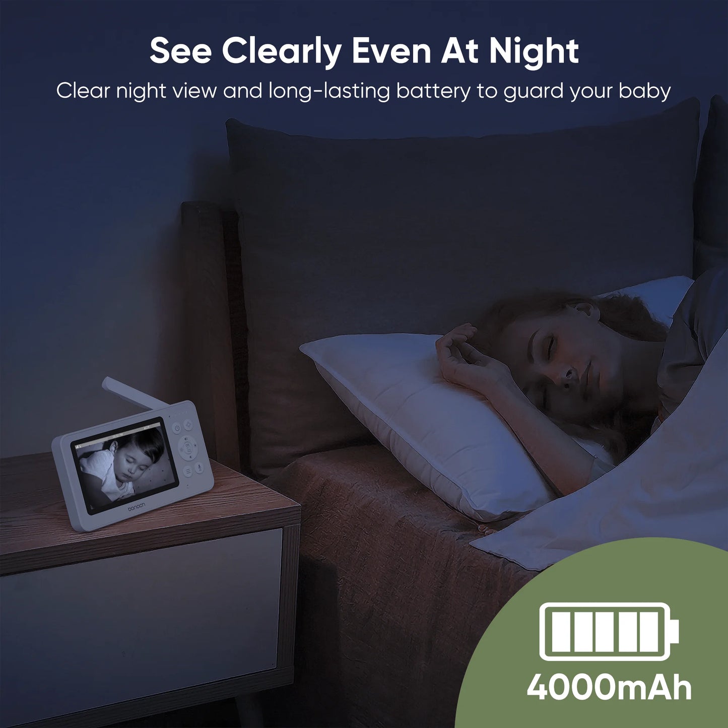 Bonoch Dual 720p Baby Monitor With VOX Audio Night Vision
