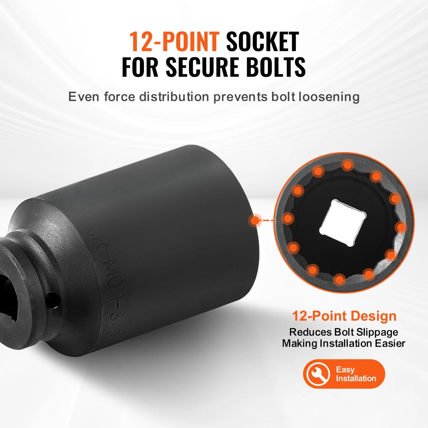 SucceBuy Axle Nut Socket Set 8 Piece 12 Point Metric