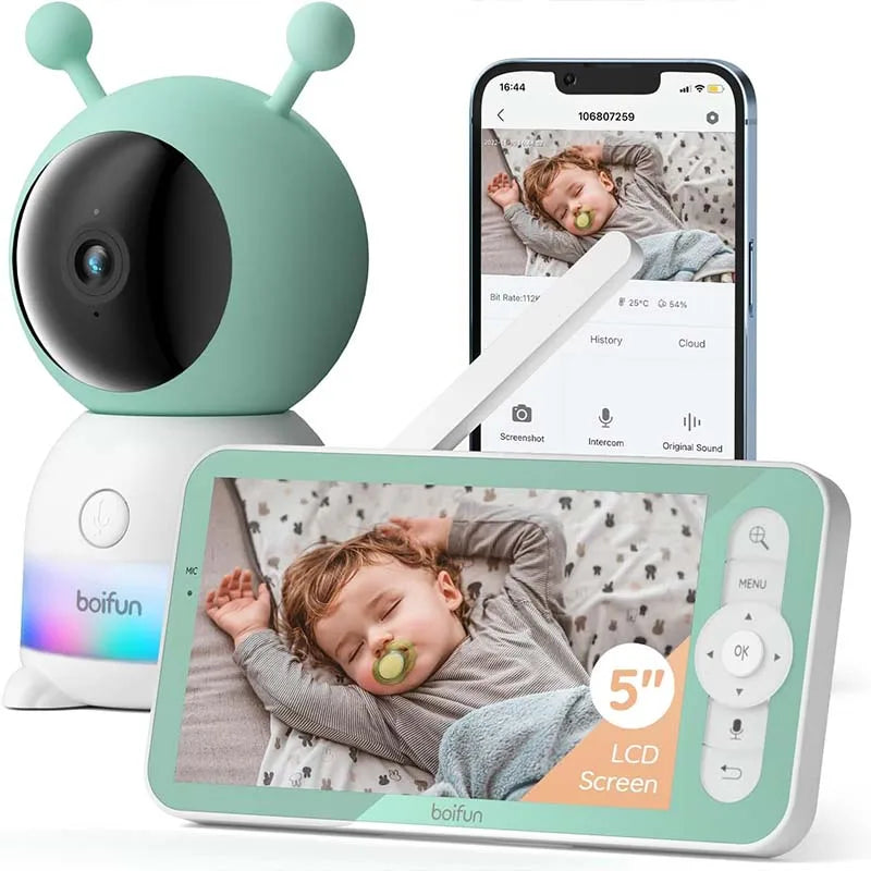 BOIFUN Baby Monitor Camera with 360 Rotation and App