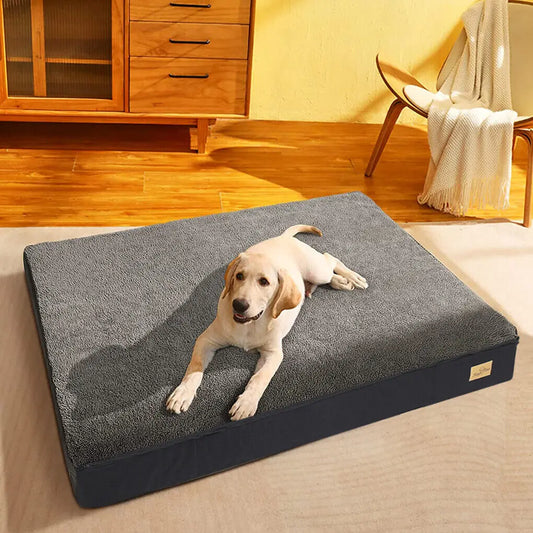 Dog Crate Bed Orthopedic Memory Foam With Waterproof Cover