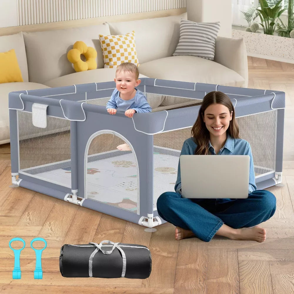 Baby Playpen 360 Degree Safety Fence Portable Play Area