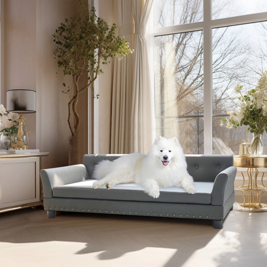 BINGOPAW Elevated Dog Bed Sofa Mat With Microfiber Leather Cover