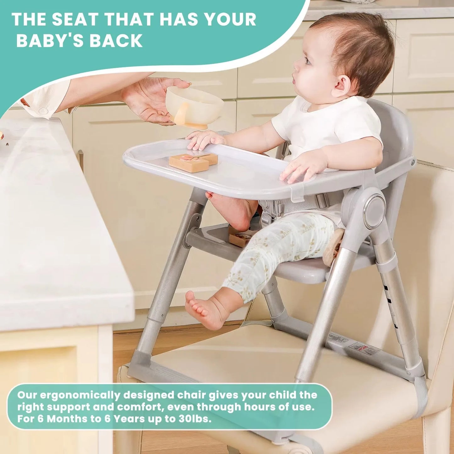 Baby Folding Booster Seat High Chair For Dining And Portable Toddler Feeding