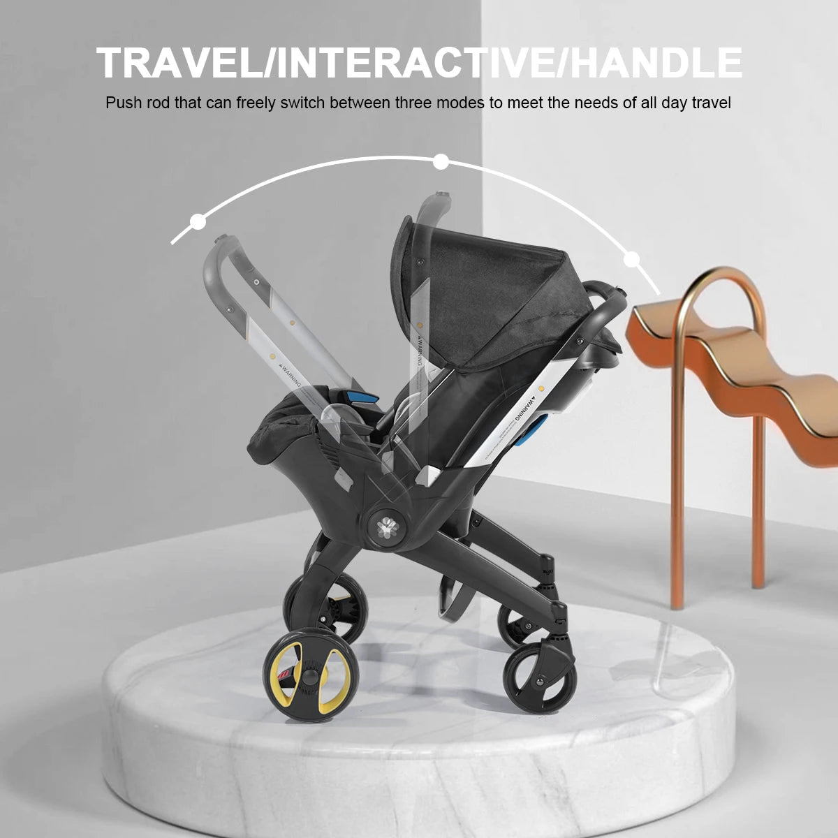 Push & Go! Reversible Baby Stroller | Easy One-Hand Fold & Compact Travel Design | Portable with Adjustable Sunshade - The Ultim