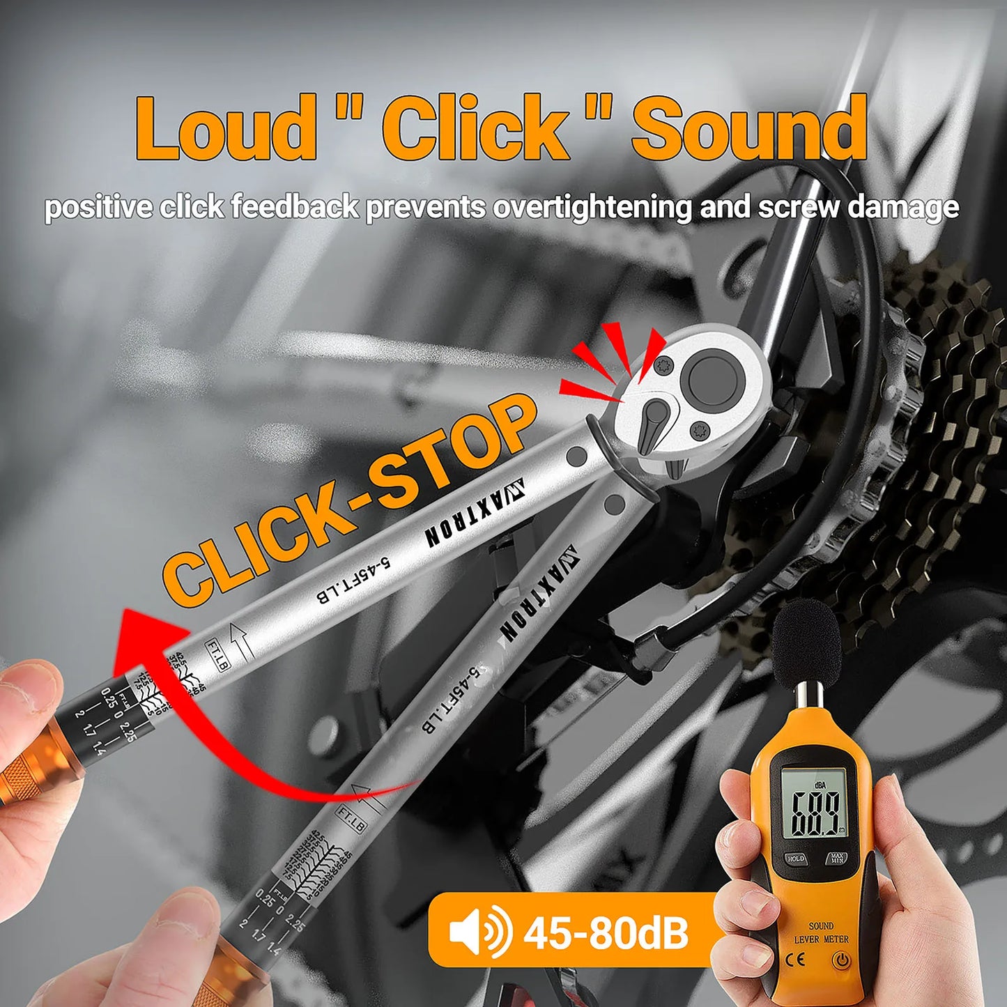 WAXTRON Torque Wrench 1-220 Nm High Precision 3 Drive Sizes
